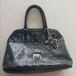 GUESS Black and Silver Satchel